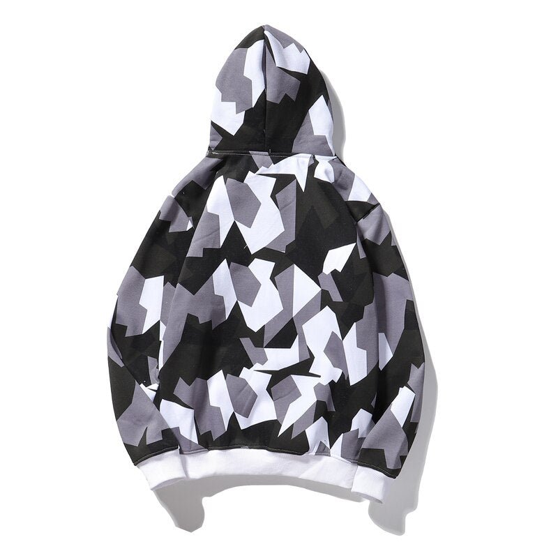Camouflage Hooded Sweatshirts Fashion Mens Streetwear Hip Hop Skateboard Fleece Hoodies Autumn Casual Camo - Vimost Shop