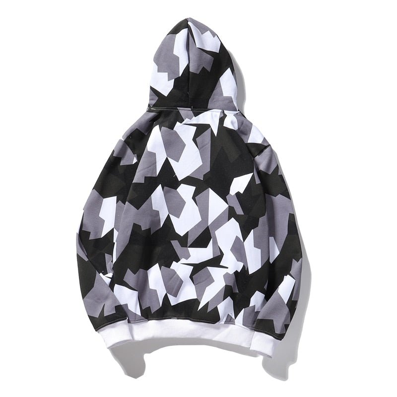 Camouflage Hooded Sweatshirts Fashion Mens Streetwear Hip Hop Skateboard Fleece Hoodies Autumn Casual Camo - Vimost Shop