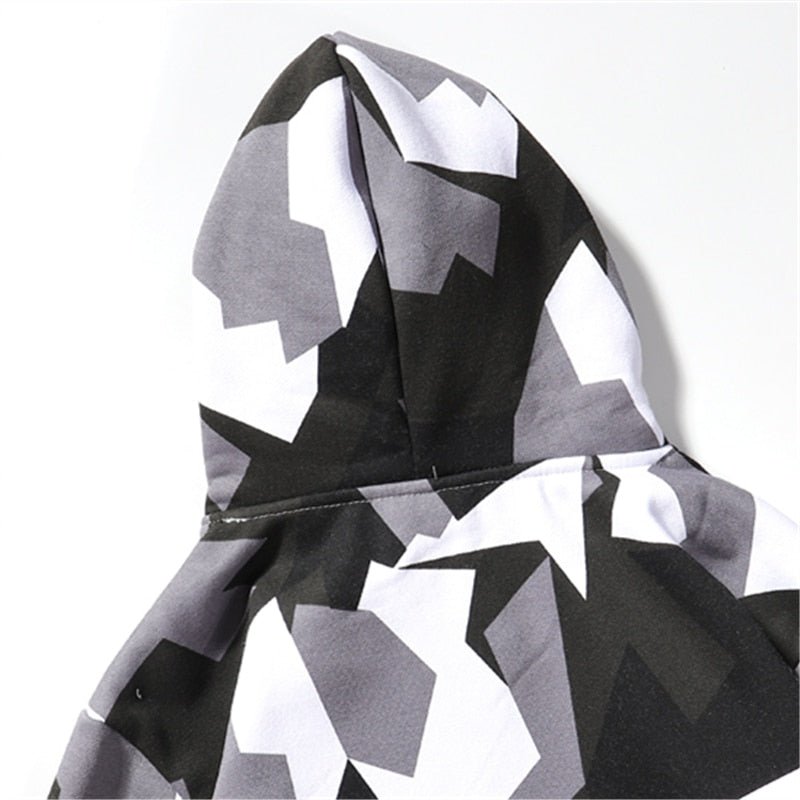 Camouflage Hooded Sweatshirts Fashion Mens Streetwear Hip Hop Skateboard Fleece Hoodies Autumn Casual Camo - Vimost Shop