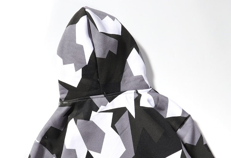 Camouflage Hooded Sweatshirts Fashion Mens Streetwear Hip Hop Skateboard Fleece Hoodies Autumn Casual Camo - Vimost Shop