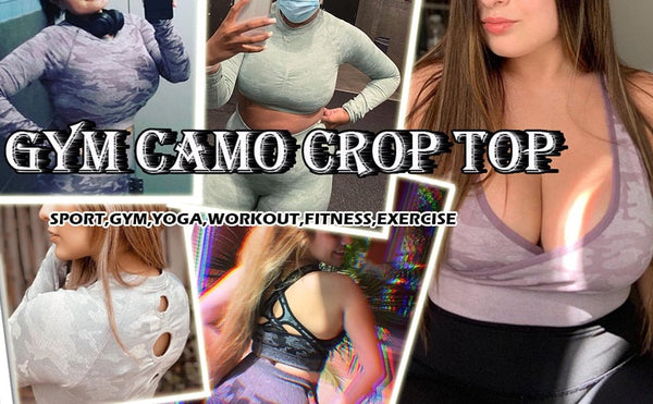 Camouflage Yoga Set Seamless Sportswear for Women Gym Fitness Clothing Booty Push Up Sport Leggings Long Sleeves Crop Tops Suit - Vimost Shop