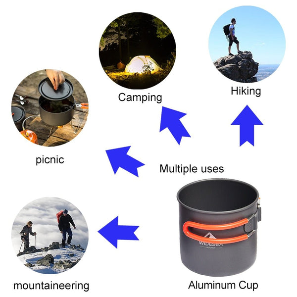 Camping Aluminum Mug Outdoor Coffee Cup Tourism Tableware Picnic Cooking Equipment Supplies Tourist Trekking Hiking - Vimost Shop