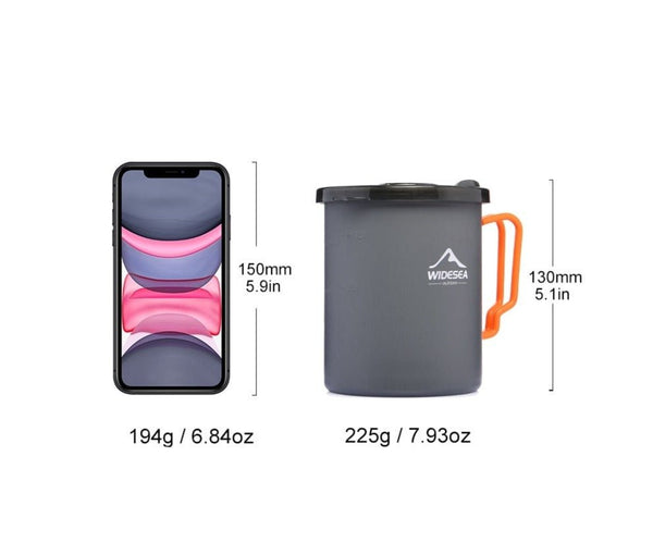 Camping Coffee Pot with French Press Outdoor Cup Mug Cookware for Hiking Trekking - Vimost Shop