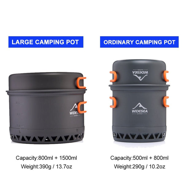 Camping Cookware 2.3L Set Pots Outdoor Cooking Heat Cooker Travel Tableware Bowler Tourist Kitchen Pot Utensil Equipment - Vimost Shop