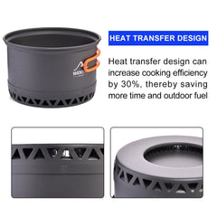 Camping Cookware 2.3L Set Pots Outdoor Cooking Heat Cooker Travel Tableware Bowler Tourist Kitchen Pot Utensil Equipment - Vimost Shop