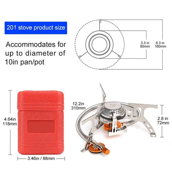 Camping Cookware Set Tableware Suit Backpack Gas Burner Outdoor Stove Pots Kitchen Equipment Tourist Hiking Fishing - Vimost Shop