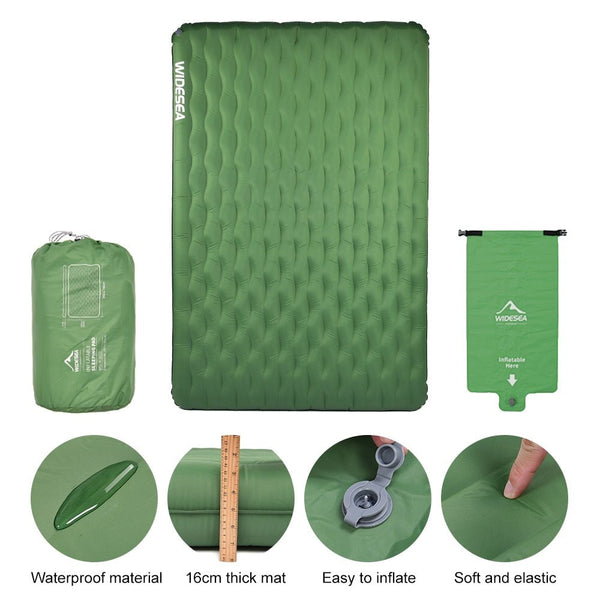 Camping Double Inflatable Mattress Outdoor Sleeping Pad Bed Ultralight Folding Tent Travel Cushion Beach Air Mat - Vimost Shop