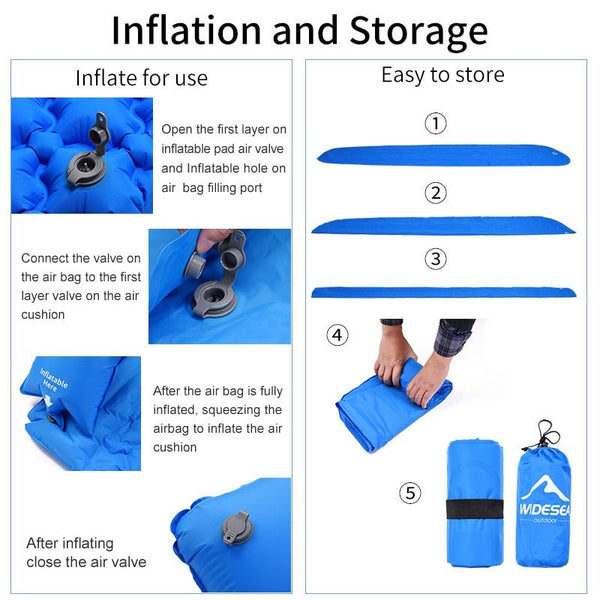 Camping Inflatable Mattress In Tent Folding Camp Bed Sleeping Pad Picnic Blanket Travel Air Mat Camping Equipment - Vimost Shop