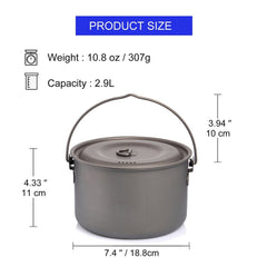 Camping Tableware Titanium Cookware set tourism cauldron Outdoor Cooking Pot Picnic Kitchen Hiking Trekking - Vimost Shop