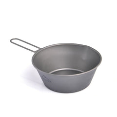 Camping Titanium Bowl Tableware Cookware Foldable Handle Outdoor Cup Tourism Pot Hiking Backpacking Picnic Fishing - Vimost Shop