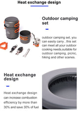 Camping Ultra-light Cookware Pots Set Gas Burner Stove Cook Cup Outdoor Travel Tableware Spoon Fork Knife Picnic kitchen - Vimost Shop