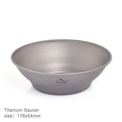 Camping Ultralight Titanium Bowl Plate Pan Tableware Set Multi Size Salad BBQ Dish Outdoor Dinner Travel Cookware Cup - Vimost Shop