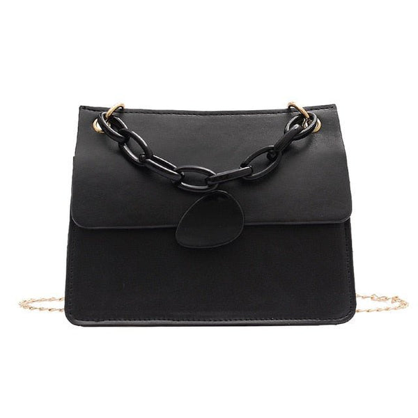 Candy Color Thick Chain PU Leather Crossbody Bags For Women Elegant Shoulder Handbags Female Travel Cross Body Bag - Vimost Shop