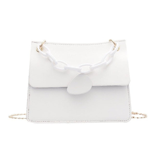 Candy Color Thick Chain PU Leather Crossbody Bags For Women Elegant Shoulder Handbags Female Travel Cross Body Bag - Vimost Shop