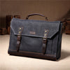 Canvas Messenger Bag for Men Vintage Leather Bag Men Waxed Canvas Briefcase Men for 17.3 inch Laptop Office Bags for Men - Vimost Shop