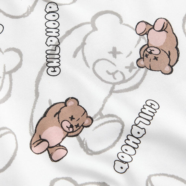 Cartoon Bear Childhood Letter Print Big Pocket Hoodie Men Casual Cozy Pullover Harajuku College Style Streetwear Autumn - Vimost Shop