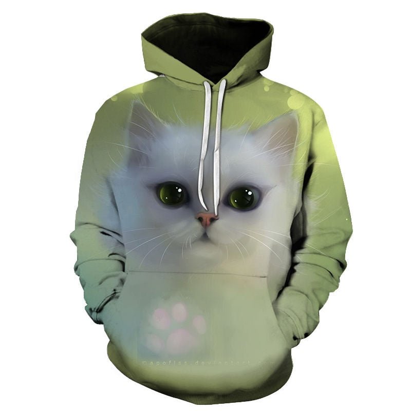 Cartoon kawaii hoodies 3D Printed Cat oversize Mens women's Sweatshirt Pullover Long Sleeve Hooded Sweatshirts Tops - Vimost Shop