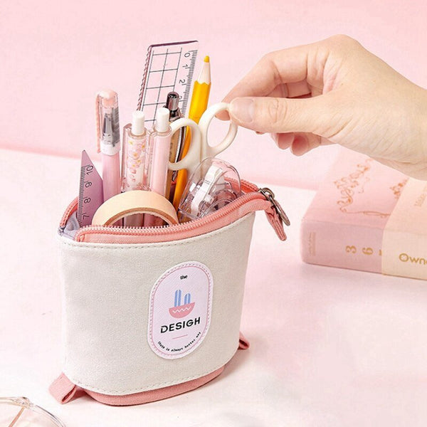 Cartoon Pencil Case Box Cute Telescopic Pencil Bag Stationery Box Portable Cosmetic Brush Bag Travel Container Organizers - Vimost Shop