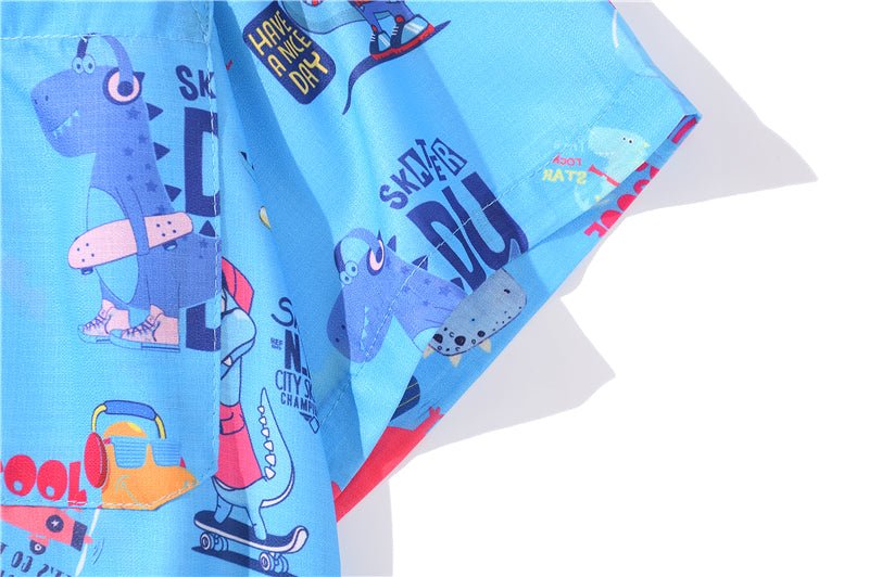 Cartoon Print Shirt Hawaiian Casual Beach Shirts Summer Hip Hop Street Short Sleeve Tops Tees Korean Shirt - Vimost Shop