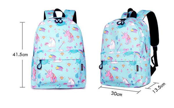 Cartoon Rainbow Unicorn Design Water Repellent Backpack - Vimost Shop