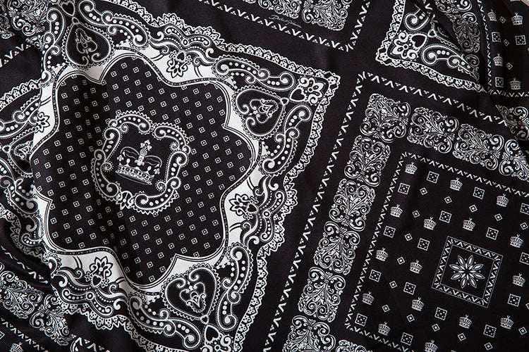 Cashew Flowers Print Shirt Mens Casual Loose Hip Hop Black Tops Long Sleeve Hawaiian Shirt Camisas Korean - Vimost Shop