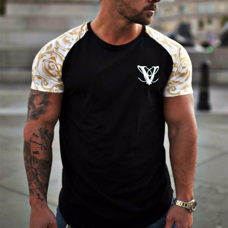 Casual Fashion Printed Gyms T-shirt Fitness Bodybuilding Short sleeve Cotton T shirts Slim Tee Top Male Workout Clothing - Vimost Shop