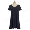 Casual Solid Color with Back Cross Shift Dresses Summer Straight Loose Women Dress - Vimost Shop