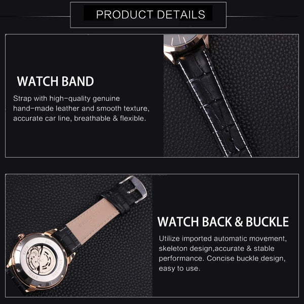 Casual Watch Men Automatic Minimalist Mechanical Wrist Watches For Men Classic Genuine Leather Strap - Vimost Shop