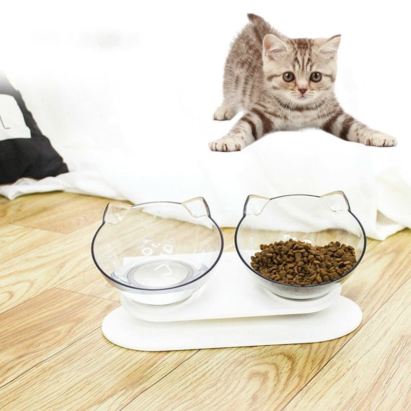 Cat Bowl Dual-use Transparent Non-slip Protect Cervical Vertebrae Tilt Mouth Pet Drinking Water Food Bowls for Dog Cats - Vimost Shop