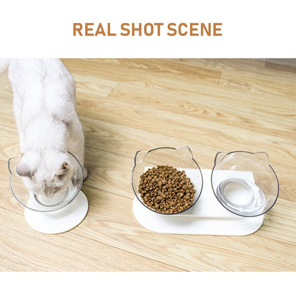 Cat Bowl Dual-use Transparent Non-slip Protect Cervical Vertebrae Tilt Mouth Pet Drinking Water Food Bowls for Dog Cats - Vimost Shop