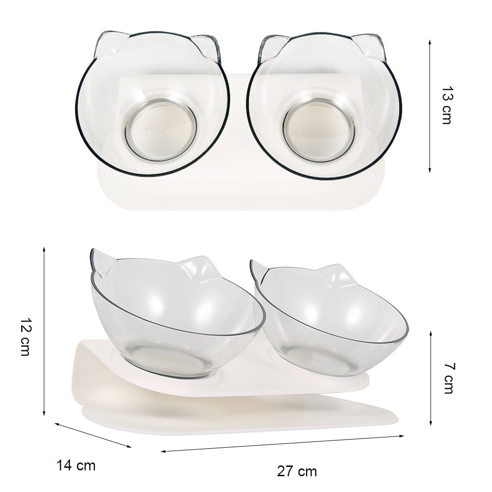 Cat Bowl Dual-use Transparent Non-slip Protect Cervical Vertebrae Tilt Mouth Pet Drinking Water Food Bowls for Dog Cats - Vimost Shop