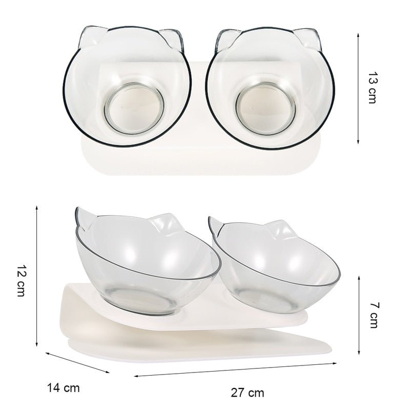 Cat Bowl Dual-use Transparent Non-slip Protect Cervical Vertebrae Tilt Mouth Pet Drinking Water Food Bowls for Dog Cats - Vimost Shop