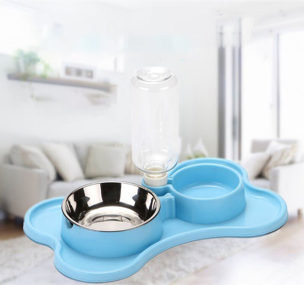 Cat Bowl Non-slip Pet Double Bowls Automatic Water Dispenser Puppy Eating Dish Food Feeder for Dogs Cats Pet Feeding Supplies - Vimost Shop