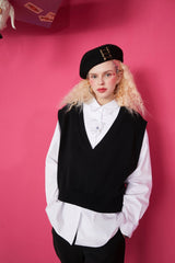 Cat Embroidery Pullover Casual 2-IN-1 Shirt Women,Spring Stylish Vintage Full Sleeve Korean Ladeis Daily Top - Vimost Shop