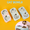 Cat Stainless Steel Bowls Pet Feeding Double Bowl Anti-skid Water Bowl Food Dish Dog Cats Feeder Round Bowl Pets Supplies - Vimost Shop