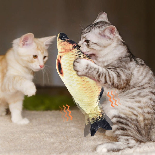 Cat Toy Electric Wagging Fish Simulation Fish Kitten Chewing Biting Kicking Playing Toys Catnip Stuffed Cat Interactive Toy - Vimost Shop