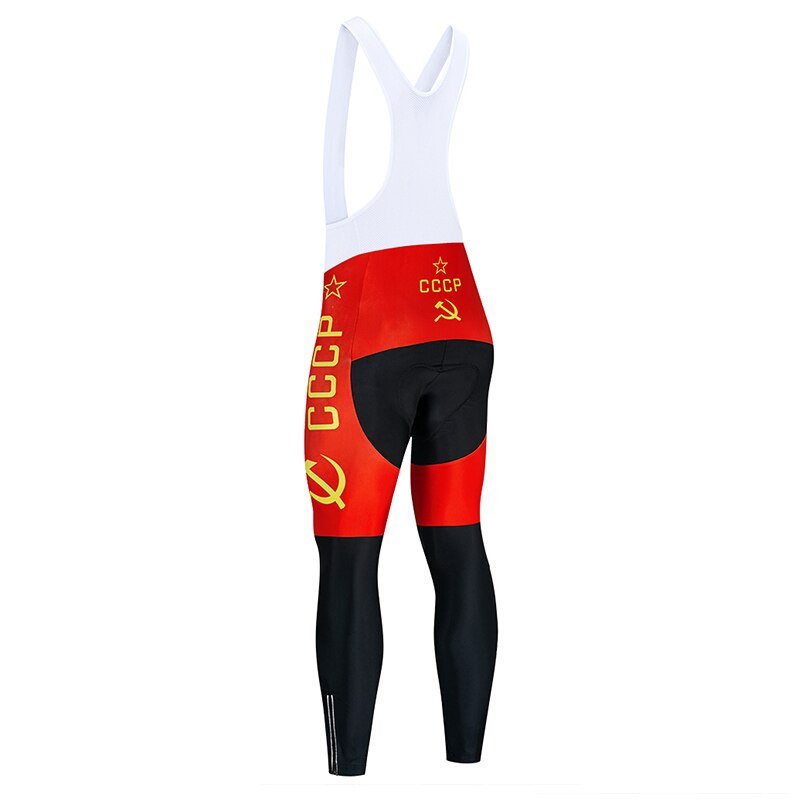 CCCP Cycling Jersey 9D Bib Set MTB Uniform Red Bike Clothing Spring/Autumn Quick Dry Bicycle Clothes Mens Long Cycling Wear - Vimost Shop
