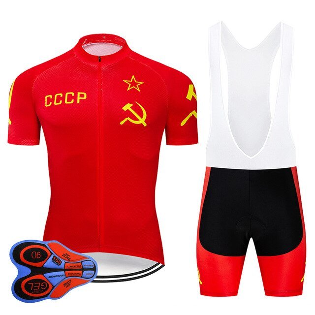 CCCP Cycling Jersey 9D Set MTB Uniform Red Bicycle Clothing Ropa Ciclismo Mens Quick Dry Bike Wear Short Maillot Culotte - Vimost Shop