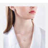 Cdyle Women Geometry Shape Pendant Necklace with Pink Zircon 925 Sterling Silver Wedding Party Ladies Jewelry Gift 5 Colors - Vimost Shop