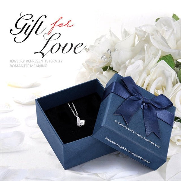 Cdyle Women Geometry Shape Pendant Necklace with Pink Zircon 925 Sterling Silver Wedding Party Ladies Jewelry Gift 5 Colors - Vimost Shop