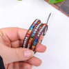 Chakra Bracelet Jewelry Handmade Leather Wrap Bracelet Multi Color Spare Crystal Beads Natural Stone Bracelet - Vimost Shop