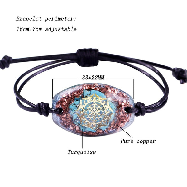 Chakra Orgone Meditation Adjustable Bracelet For Women Crystal Energy Generator Reiki Healing Balancing Emf Protection Jewelry - Vimost Shop