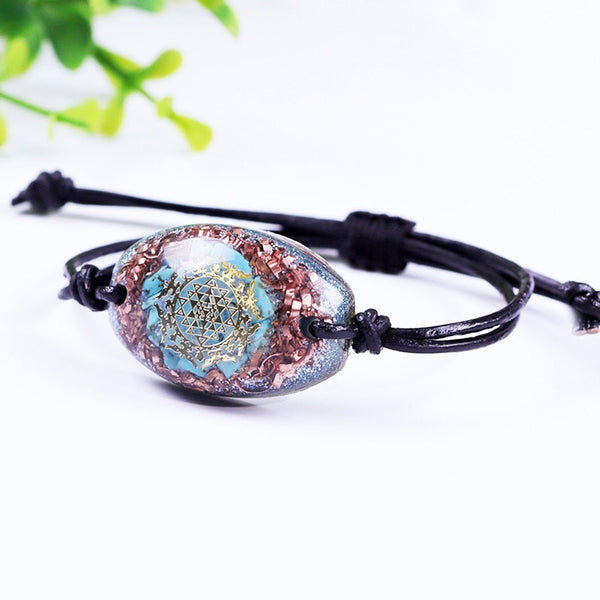 Chakra Orgone Meditation Adjustable Bracelet For Women Crystal Energy Generator Reiki Healing Balancing Emf Protection Jewelry - Vimost Shop