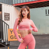 Changing Color Yoga Fitness Seamless Crop Top 2020 Sports Athletic Long Sleeve Jogging Shirts Fitness Gym High Quality Tops - Vimost Shop