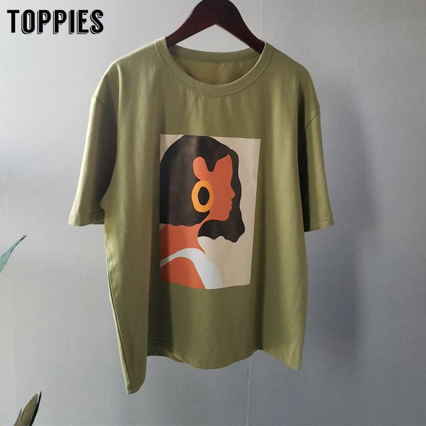 Character t-shirts fashion girls tops short sleeve printing t-shirts korean women - Vimost Shop