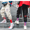 Chinese Letter Embroidery Ribbons Casual Pants Men Trouser Autumn Winter Harajuku Harem Joggers Sweatpants - Vimost Shop