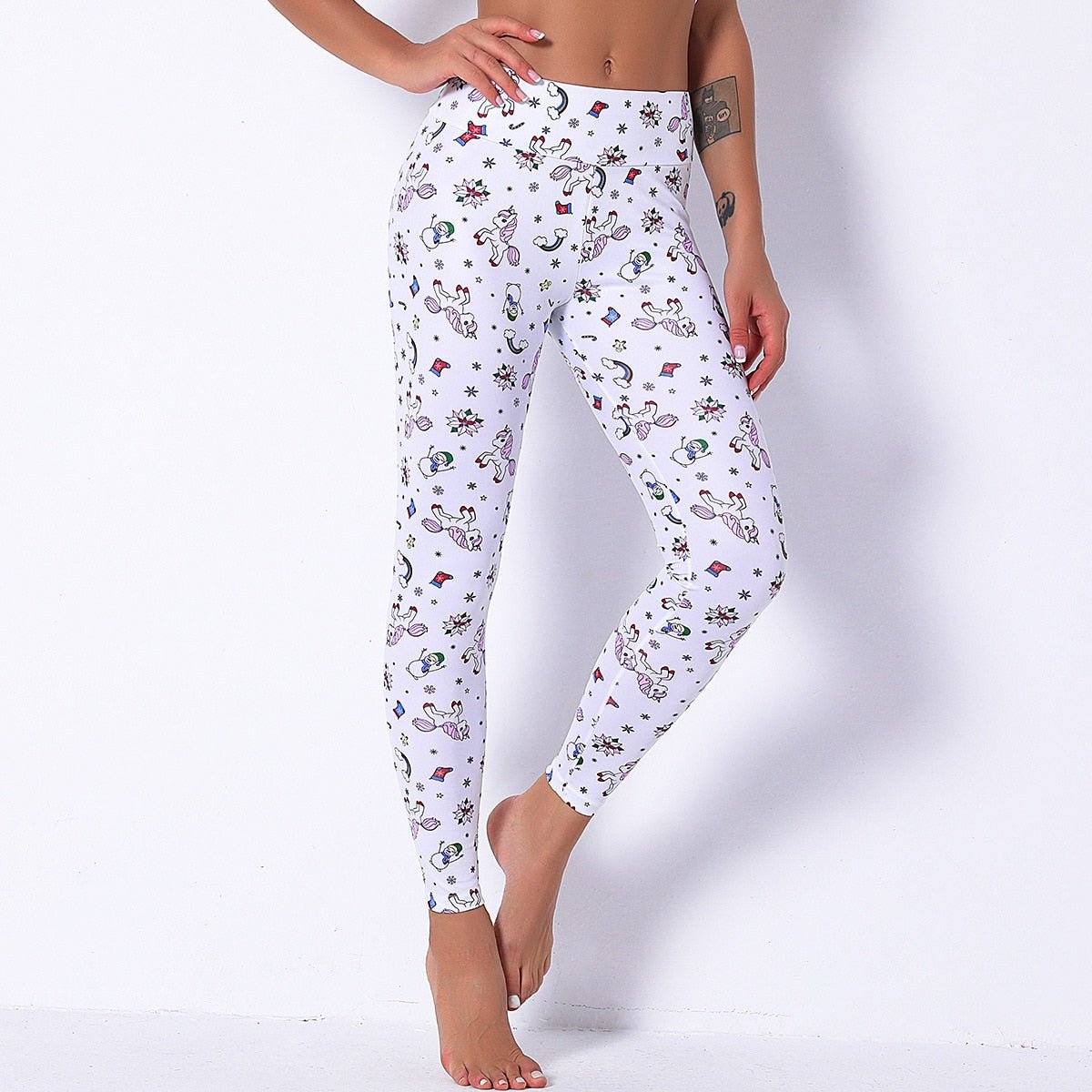Christmas 13 Colors Print High Elastics Yoga Pants High Waist Hips Lifting Gym Fitness Female Sports Breathable Jogging Pants - Vimost Shop