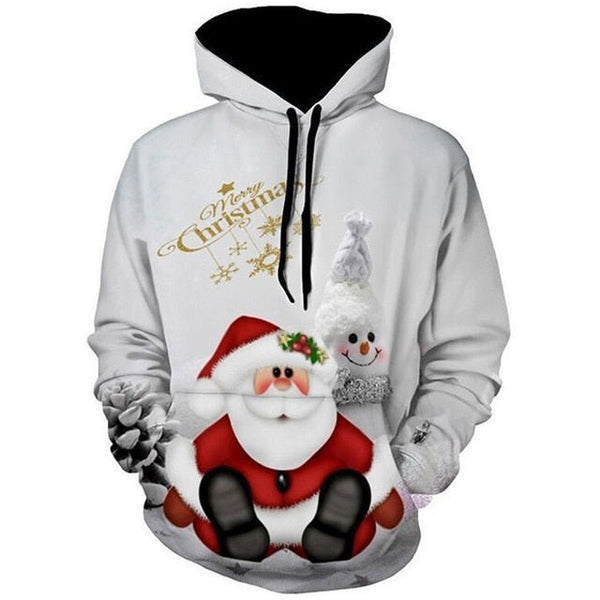 Christmas 3D Sweater hooded sweater Warm Sweater - Vimost Shop