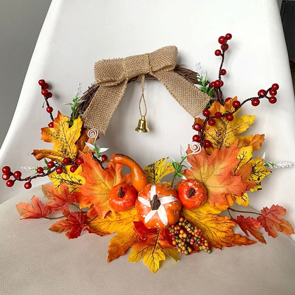 Christmas Halloween Artificial Wreath Party Home Decoration Supplies Gift Autumn Harvest Door Garland Thanksgiving - Vimost Shop