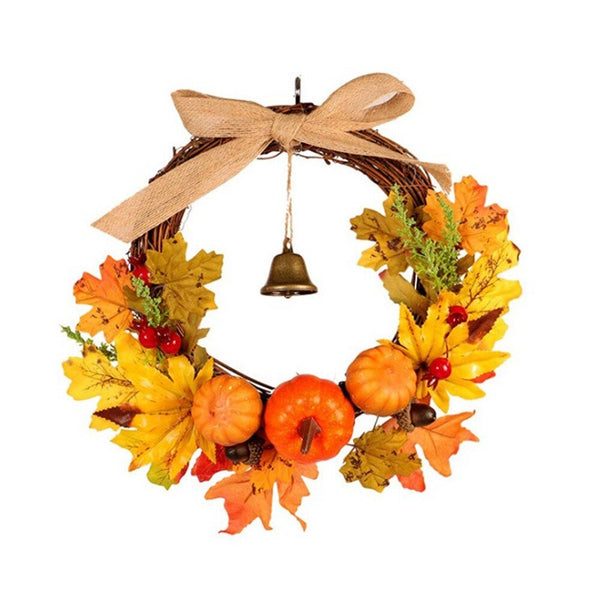 Christmas Halloween Artificial Wreath Party Home Decoration Supplies Gift Autumn Harvest Door Garland Thanksgiving - Vimost Shop